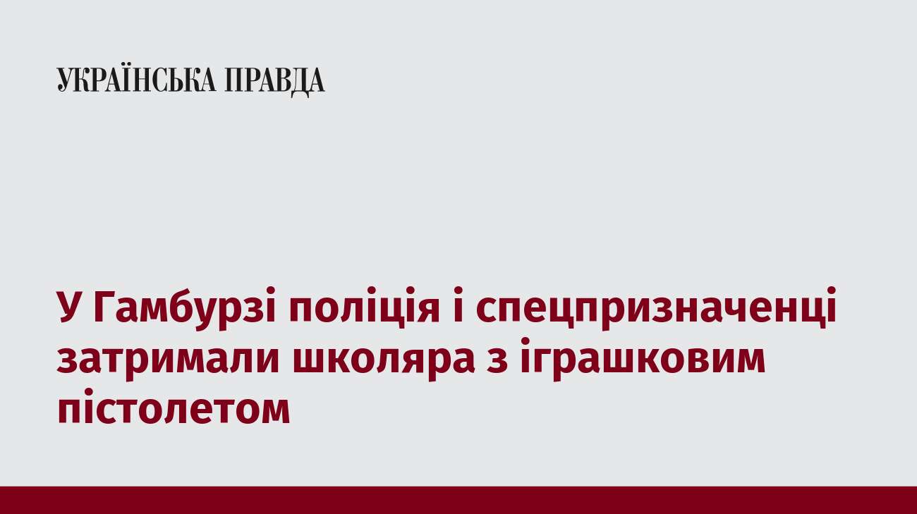 У Гамбурзі поліція і спецпризначенці затримали школяра з іграшковим пістолетом