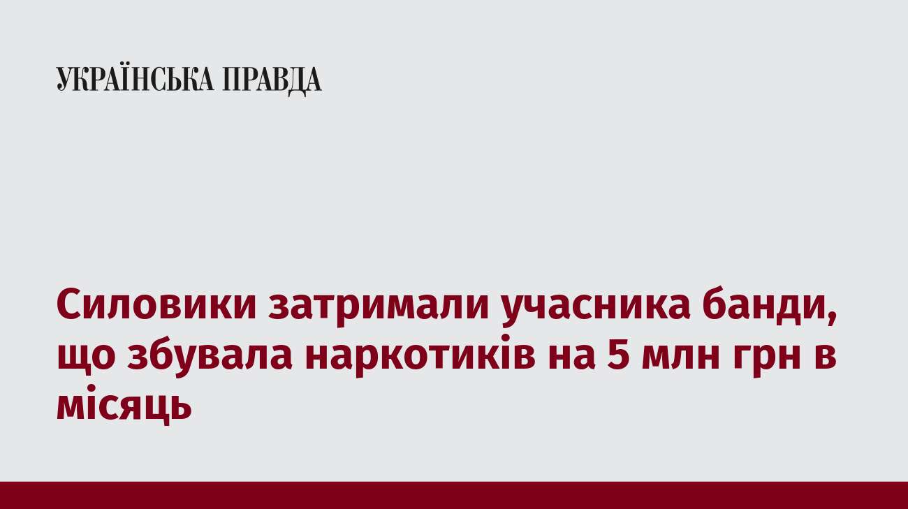 Силовики затримали учасника банди, що збувала наркотиків на 5 млн грн в місяць