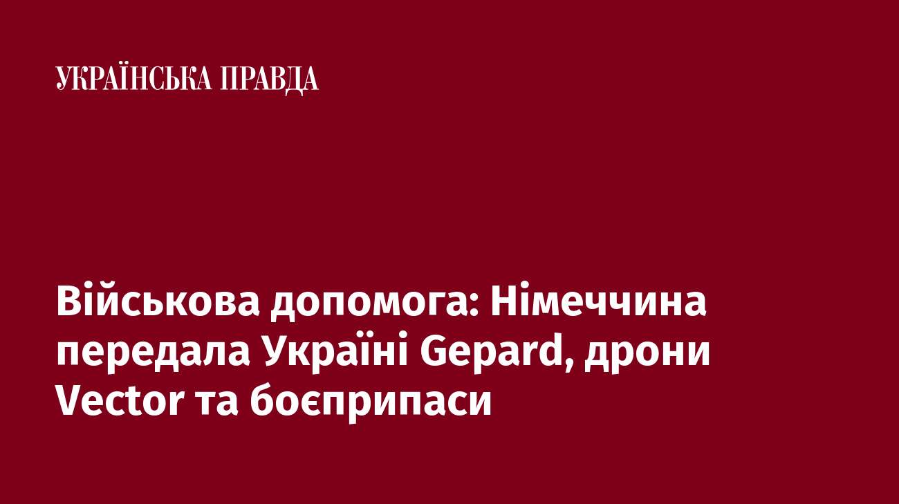 Військова допомога: Німеччина передала Україні Gepard, дрони Vector та боєприпаси