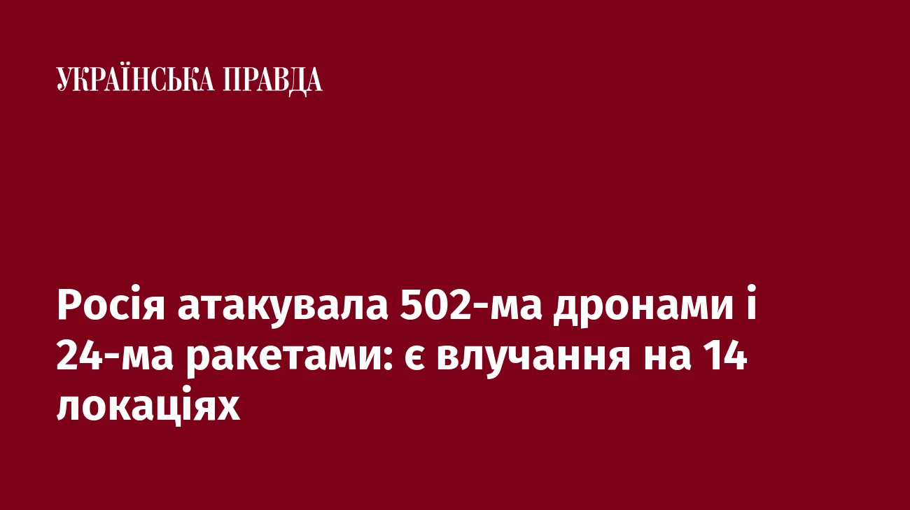 Росія атакувала 502-ма дронами і 24-ма ракетами: є влучання на 14 локаціях