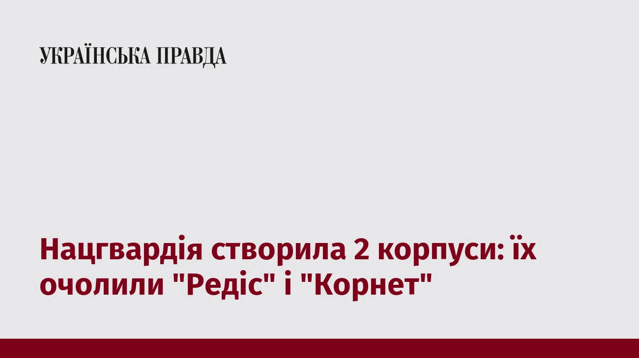 Нацгвардія створила 2 корпуси: їх очолили 