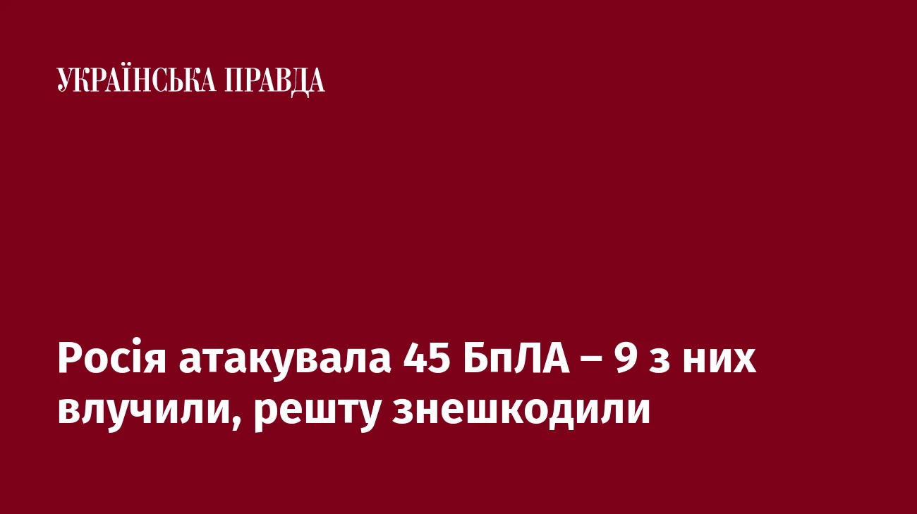 Росія атакувала 45 БпЛА – 9 з них влучили, решту знешкодили
