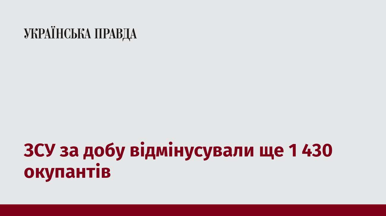 ЗСУ за добу відмінусували ще 1 430 окупантів