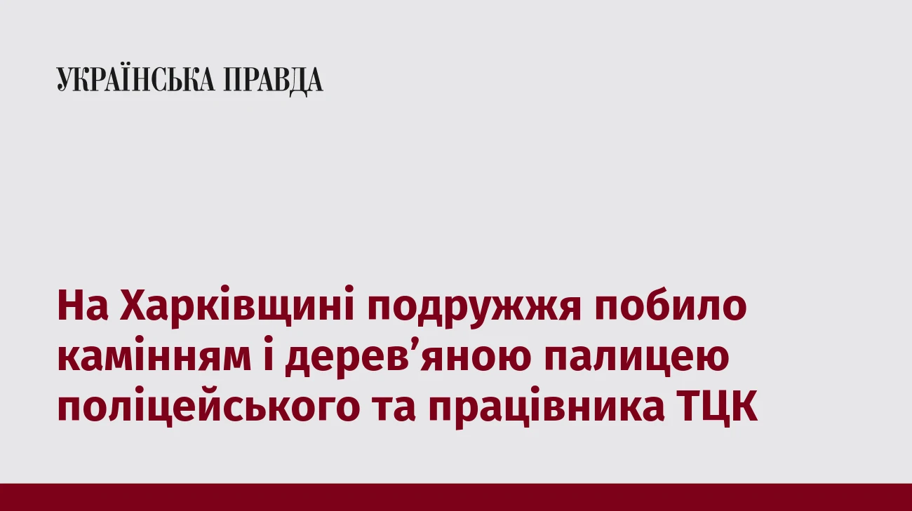 На Харківщині подружжя побило камінням і дерев’яною палицею поліцейського та працівника ТЦК