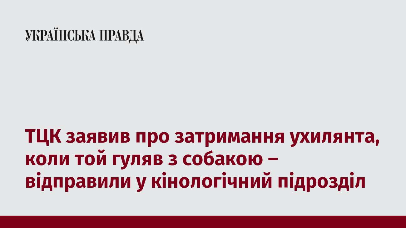 ТЦК заявив про затримання ухилянта, коли той гуляв з собакою – відправили у кінологічний підрозділ