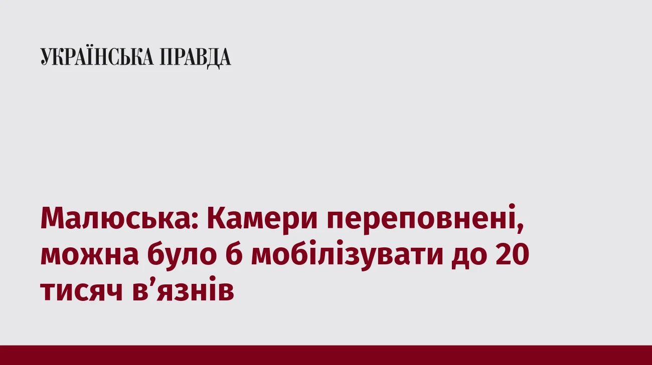 Малюська: Камери переповнені, можна було б мобілізувати до 20 тисяч в’язнів