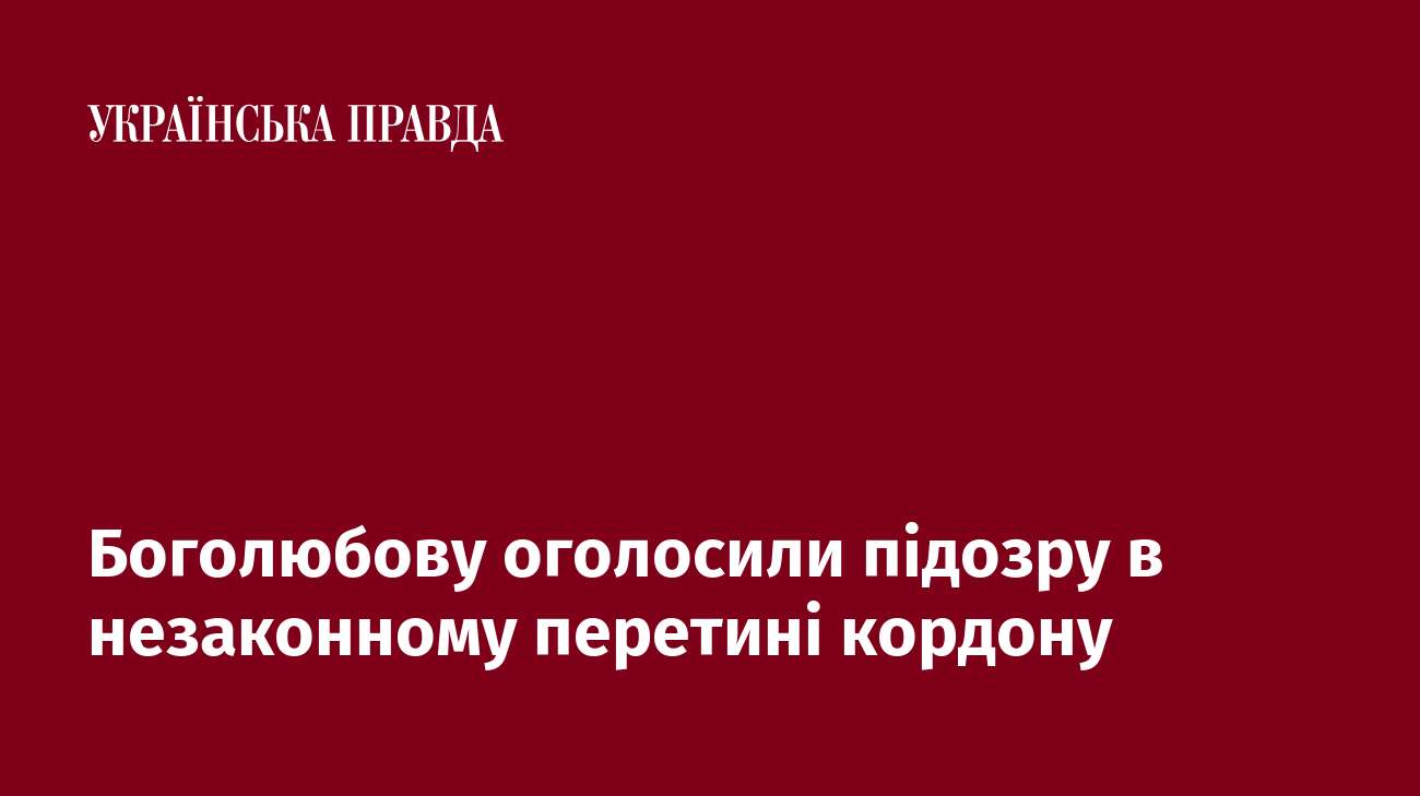 Боголюбову оголосили підозру в незаконному перетині кордону