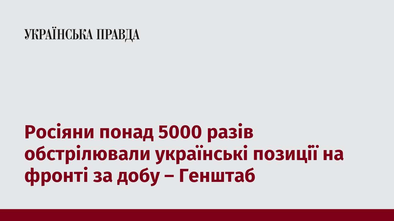 Росіяни понад 5000 разів обстрілювали українські позиції на фронті за добу – Генштаб