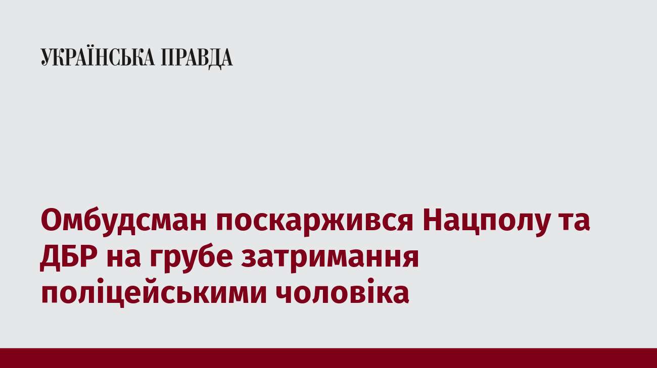 Омбудсман поскаржився Нацполу та ДБР на грубе затримання поліцейськими чоловіка