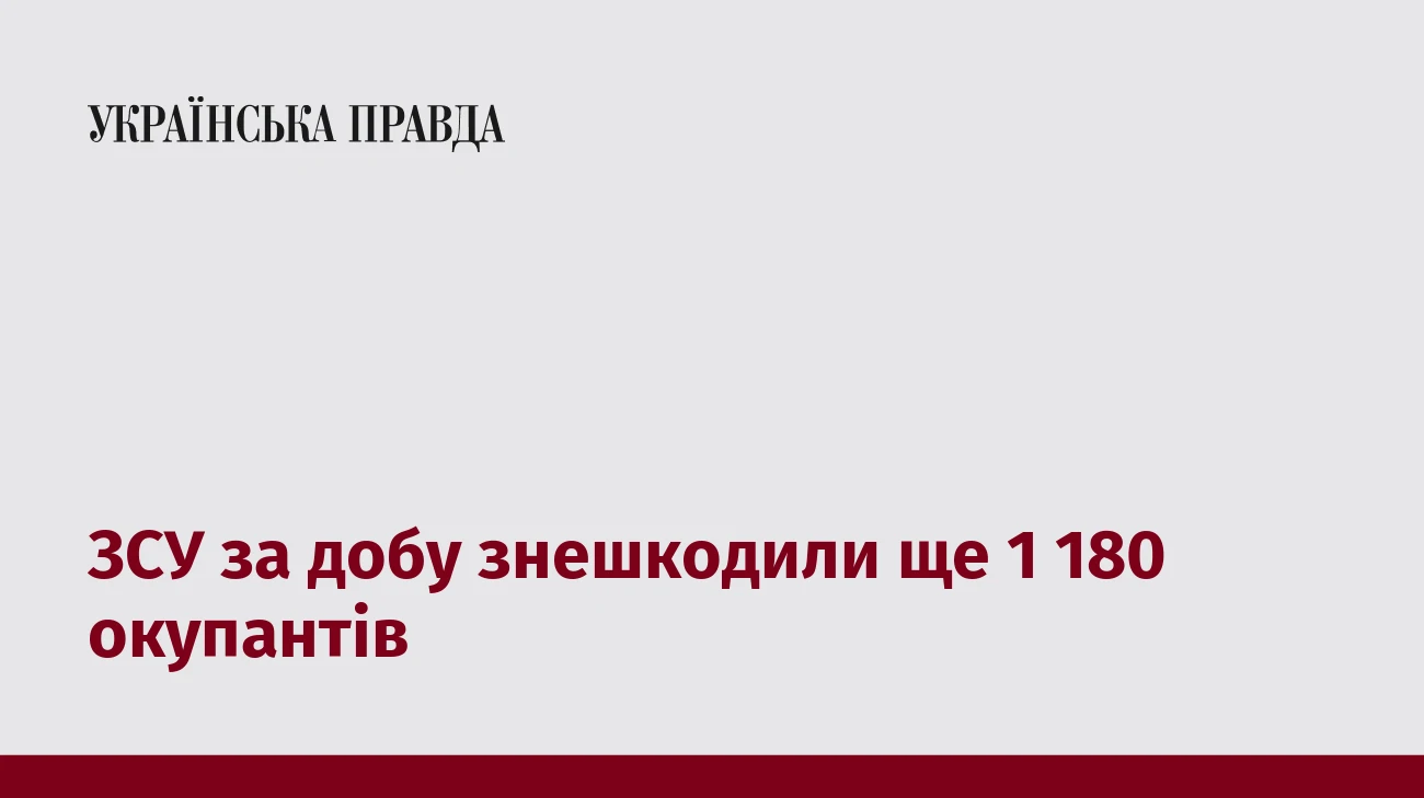 ЗСУ за добу знешкодили ще 1 180 окупантів