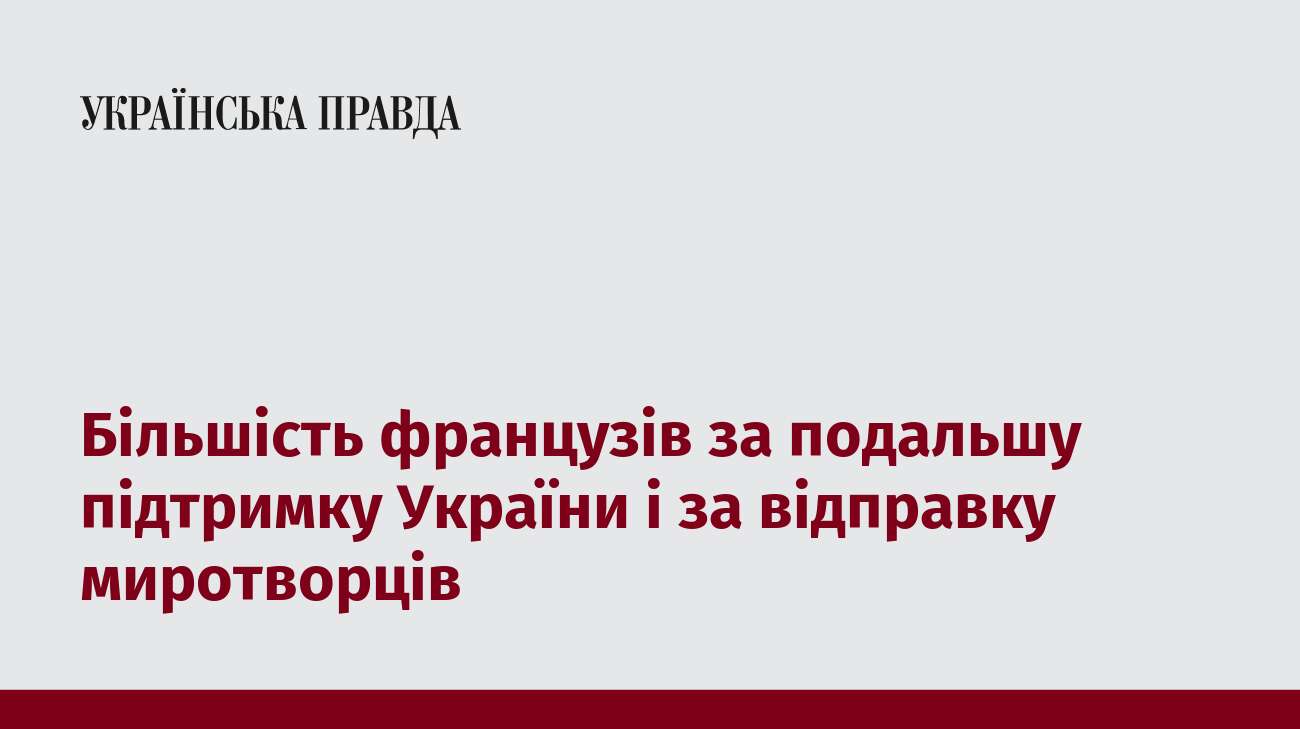 Більшість французів за подальшу підтримку України і за відправку миротворців