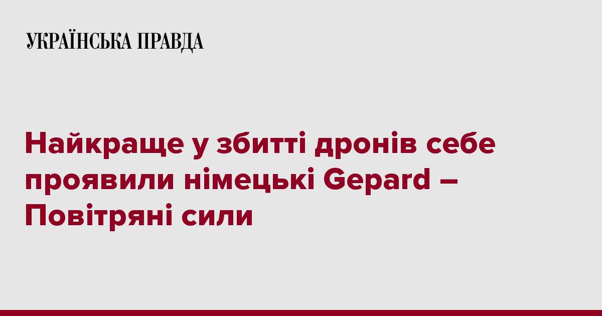 Найкраще у збитті дронів себе проявили німецькі Gepard – Повітряні сили