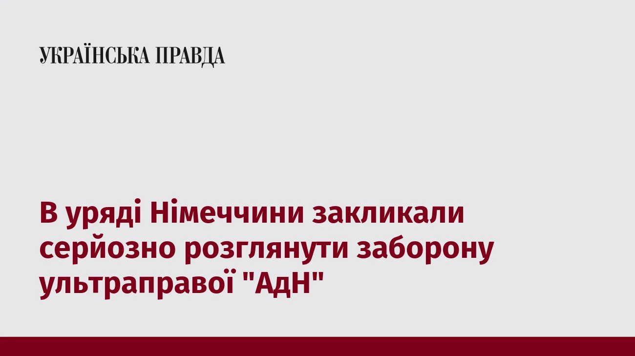 В уряді Німеччини закликали серйозно розглянути заборону ультраправої 