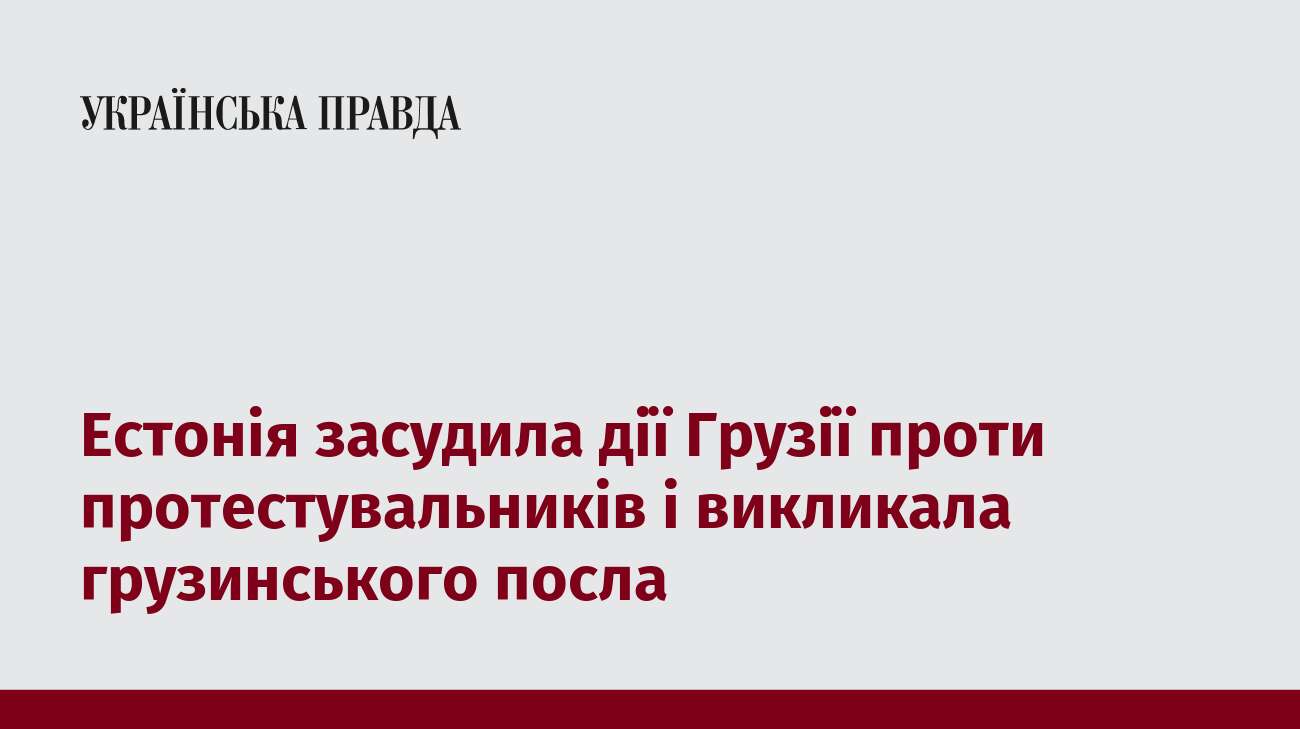 Естонія засудила дії Грузії проти протестувальників і викликала грузинського посла