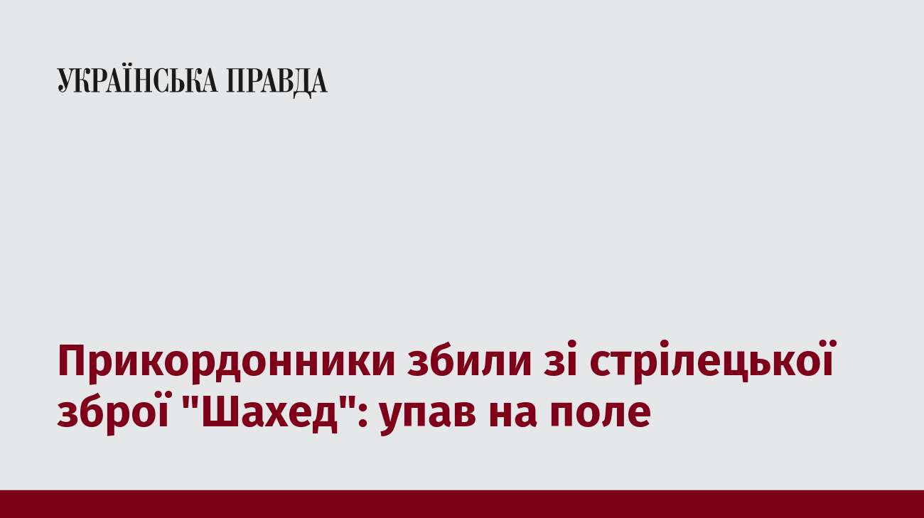 Прикордонники збили зі стрілецької зброї 