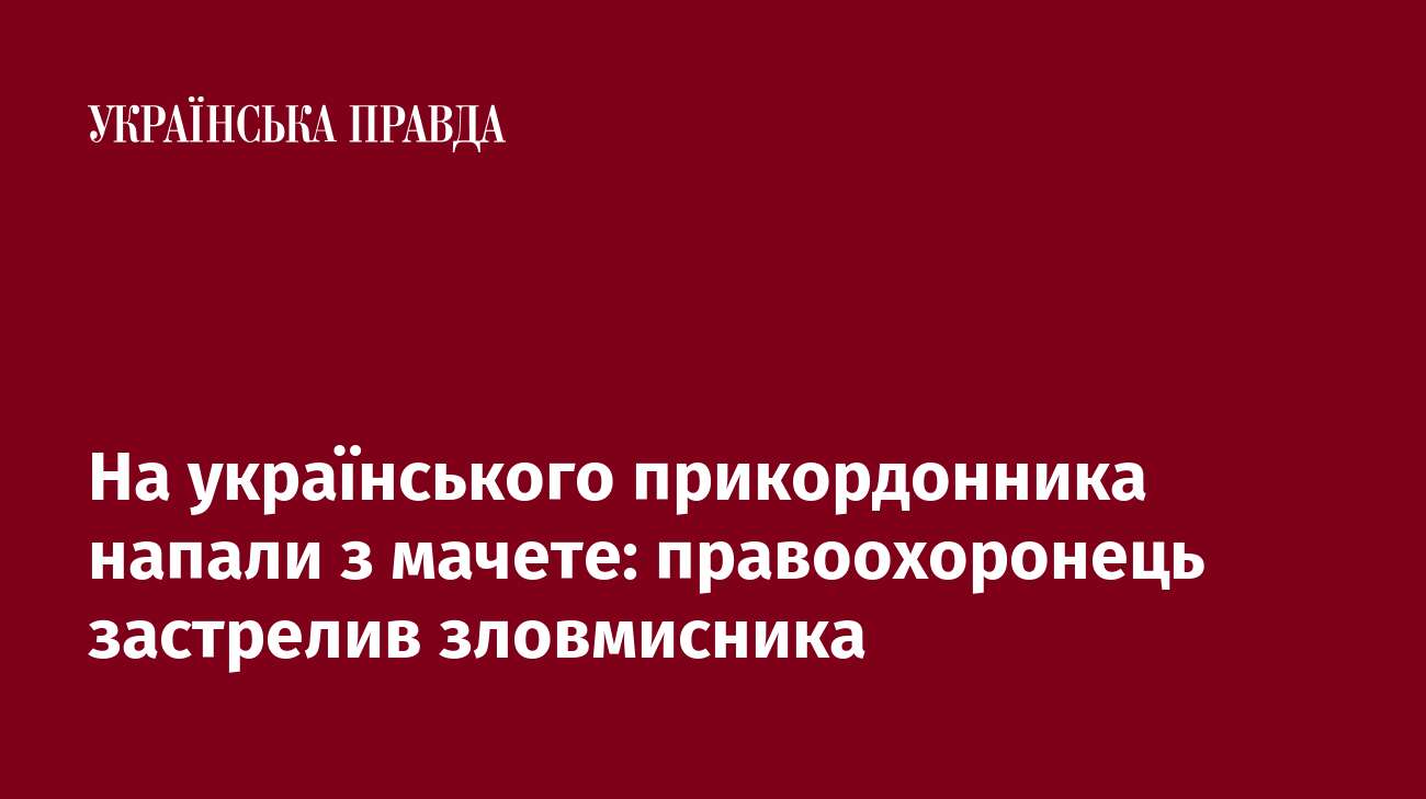 На українського прикордонника напали з мачете: правоохоронець застрелив зловмисника