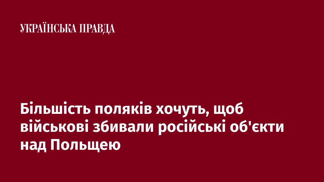 Більшість поляків хочуть, щоб військові збивали російські об'єкти над Польщею