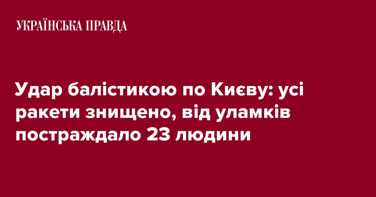 Удар балістикою по Києву: усі ракети знищено, від уламків постраждало 23 людини