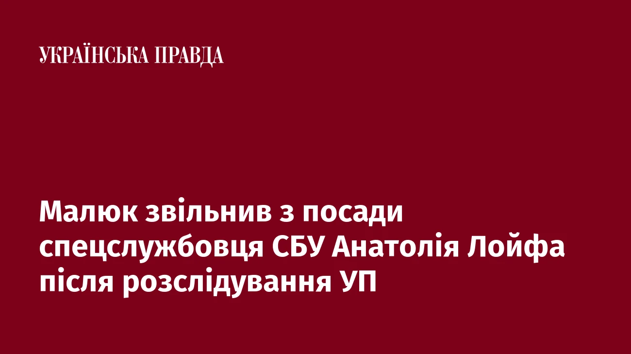 Малюк звільнив з посади спецслужбовця СБУ Анатолія Лойфа після розслідування УП