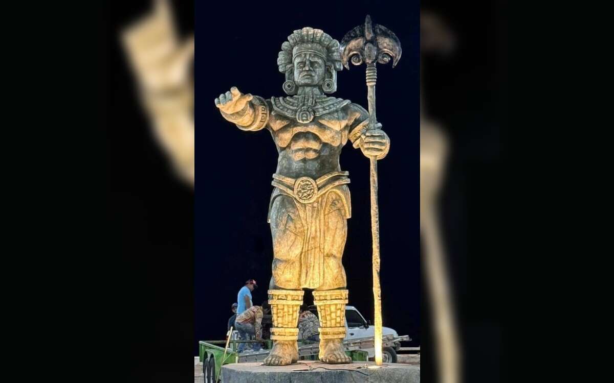 ¡Terminó pelea con Poseidón! Develan estatua de Chaac en Yucatán | Video