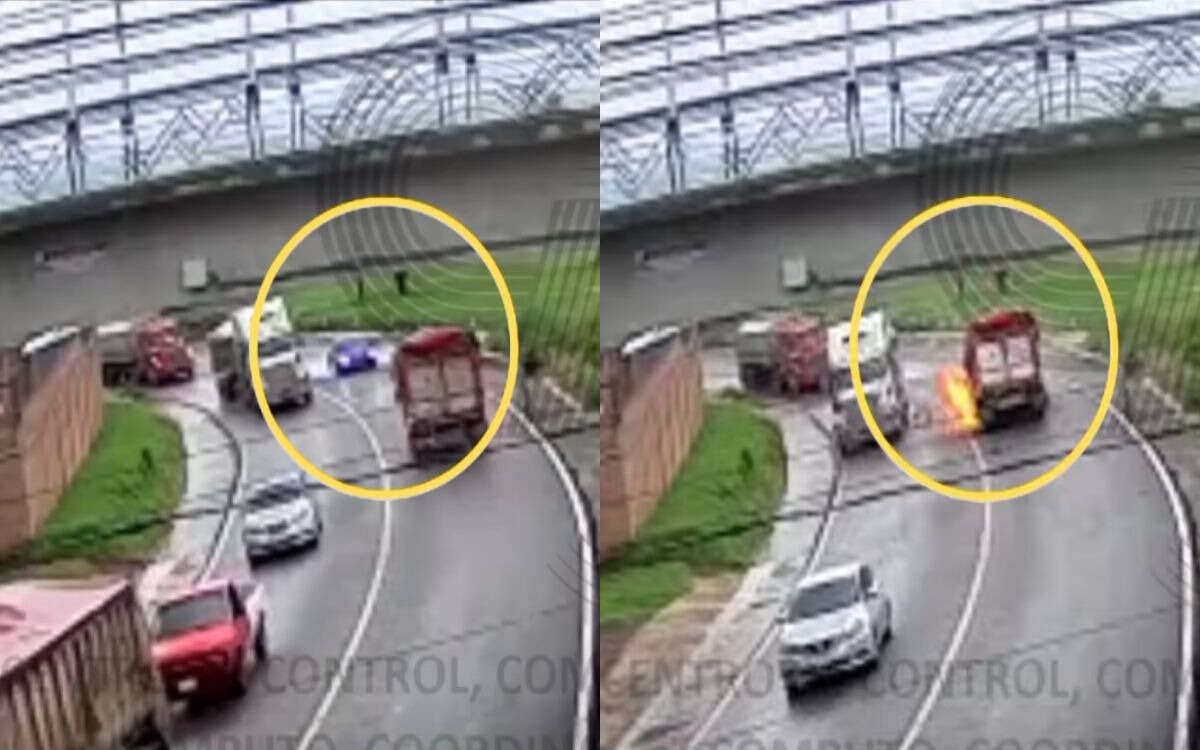 Video | así fue como choque entre Tesla y Camión dejó 3 calcinados en Tlaxcala