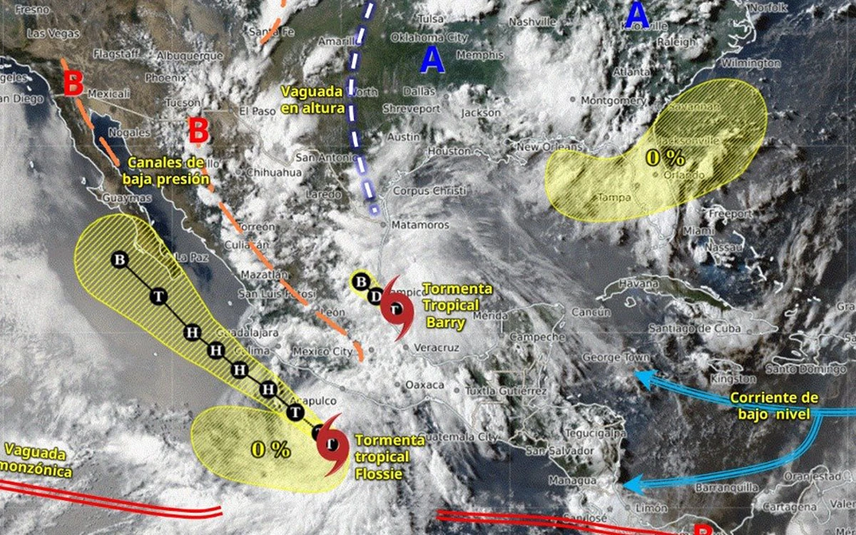 Barry toca tierra en Veracruz; Flossie se convertirá en huracán