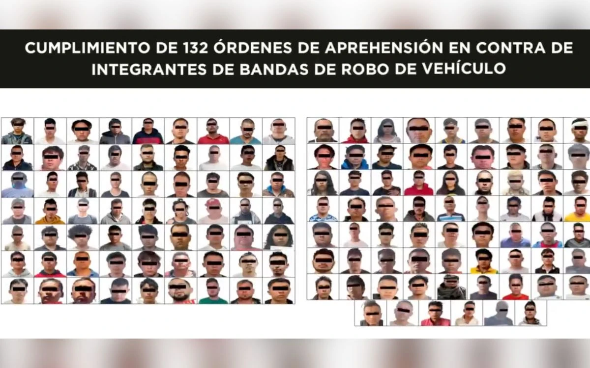 Edomex: Megadetención de roba coches; caen 132