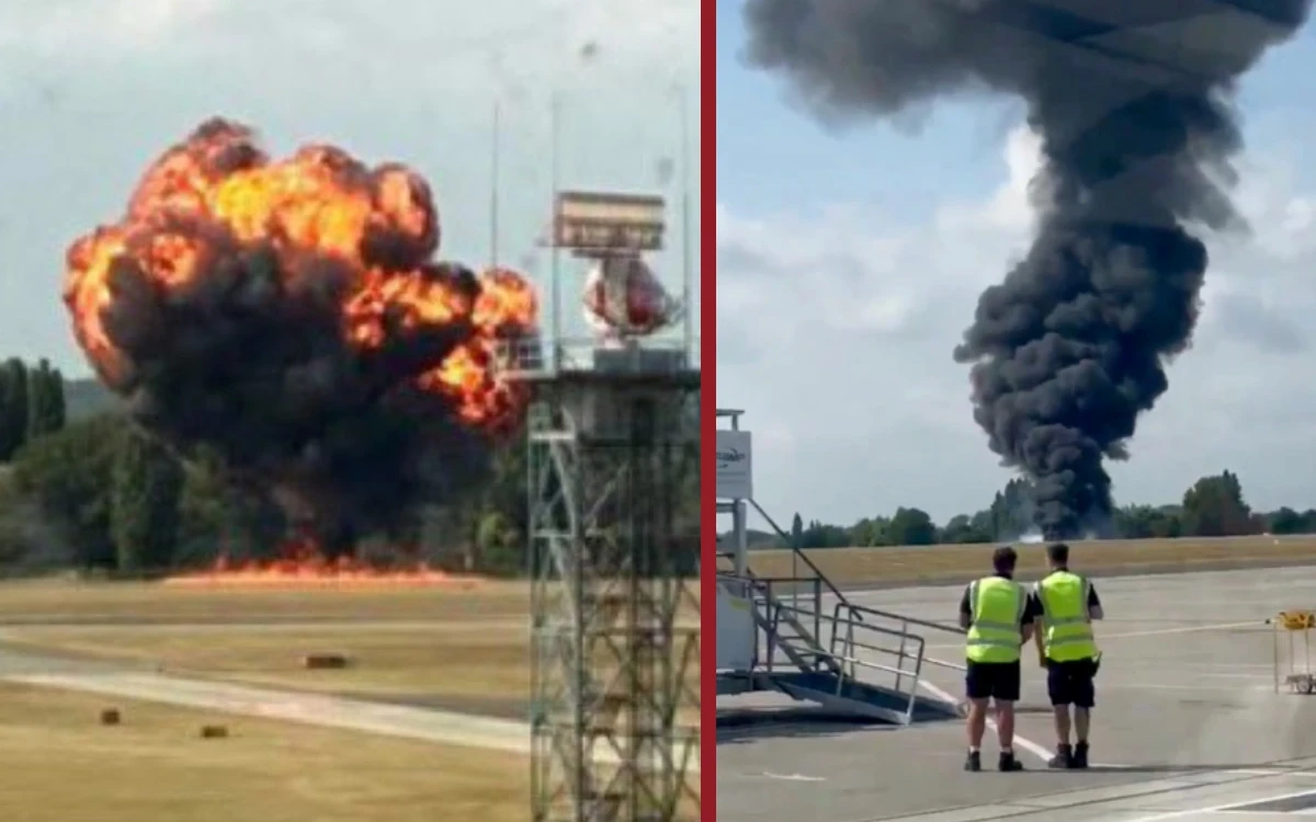 Avioneta se estrella y explota tras despegar de aeropuerto de Londres | Video