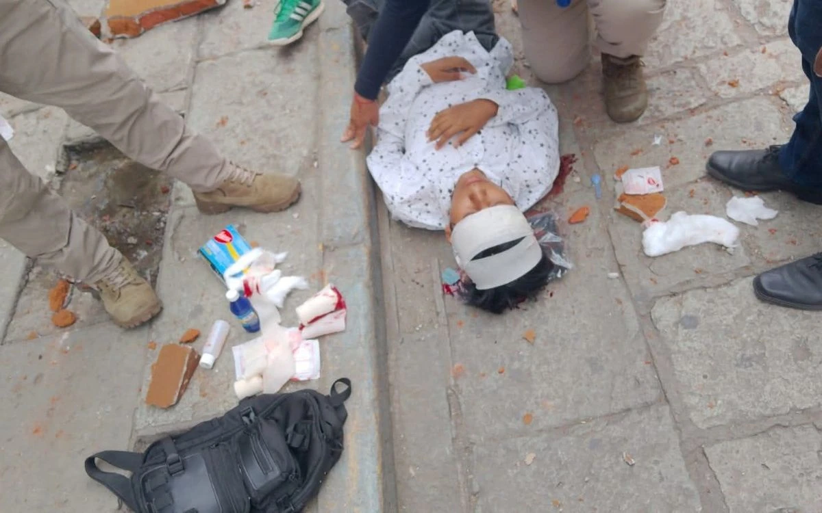 Oaxaca | Sismo de 5.9 deja un lesionado tras caída de muro en pleno centro