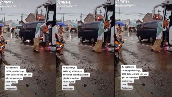 Viral Video Suami Didorong Paksa Istri Naik Bus