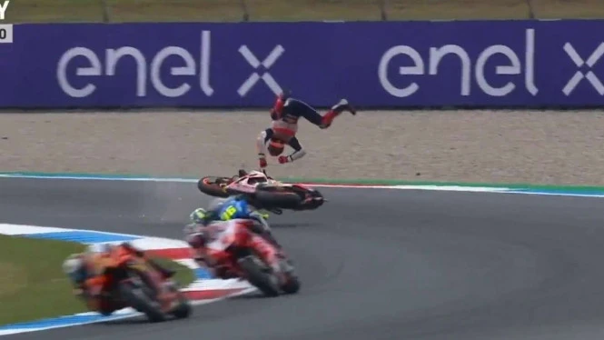 Marc Marquez Kecelakaan di FP2 MotoGP Belanda, Vinales Ganas