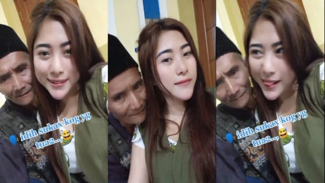 Video Mesra Wanita Muda bersama Kakek Tua, Viral di Media Sosial