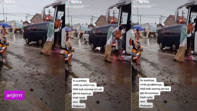 Ini Kisah Nyata, Suami Didorong Paksa Istri Naik Bus