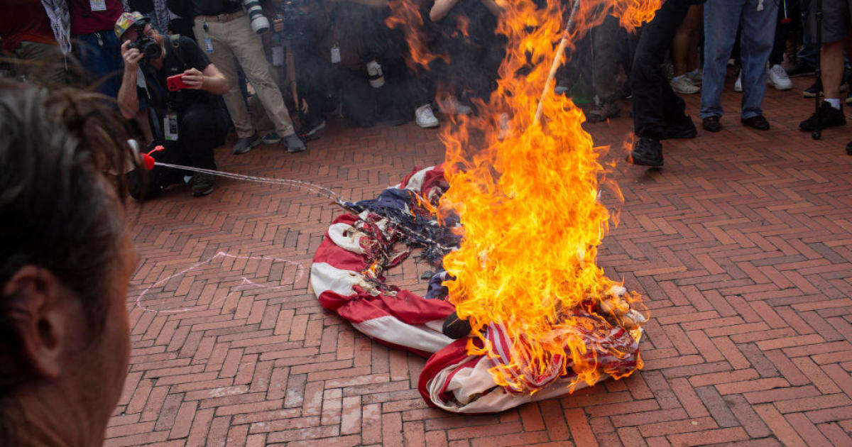 Kamala Harris condemns pro-Hamas protesters who burned flag in D.C.