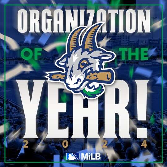 Hartford Yard Goats named Minor League Baseball Organization of the Year