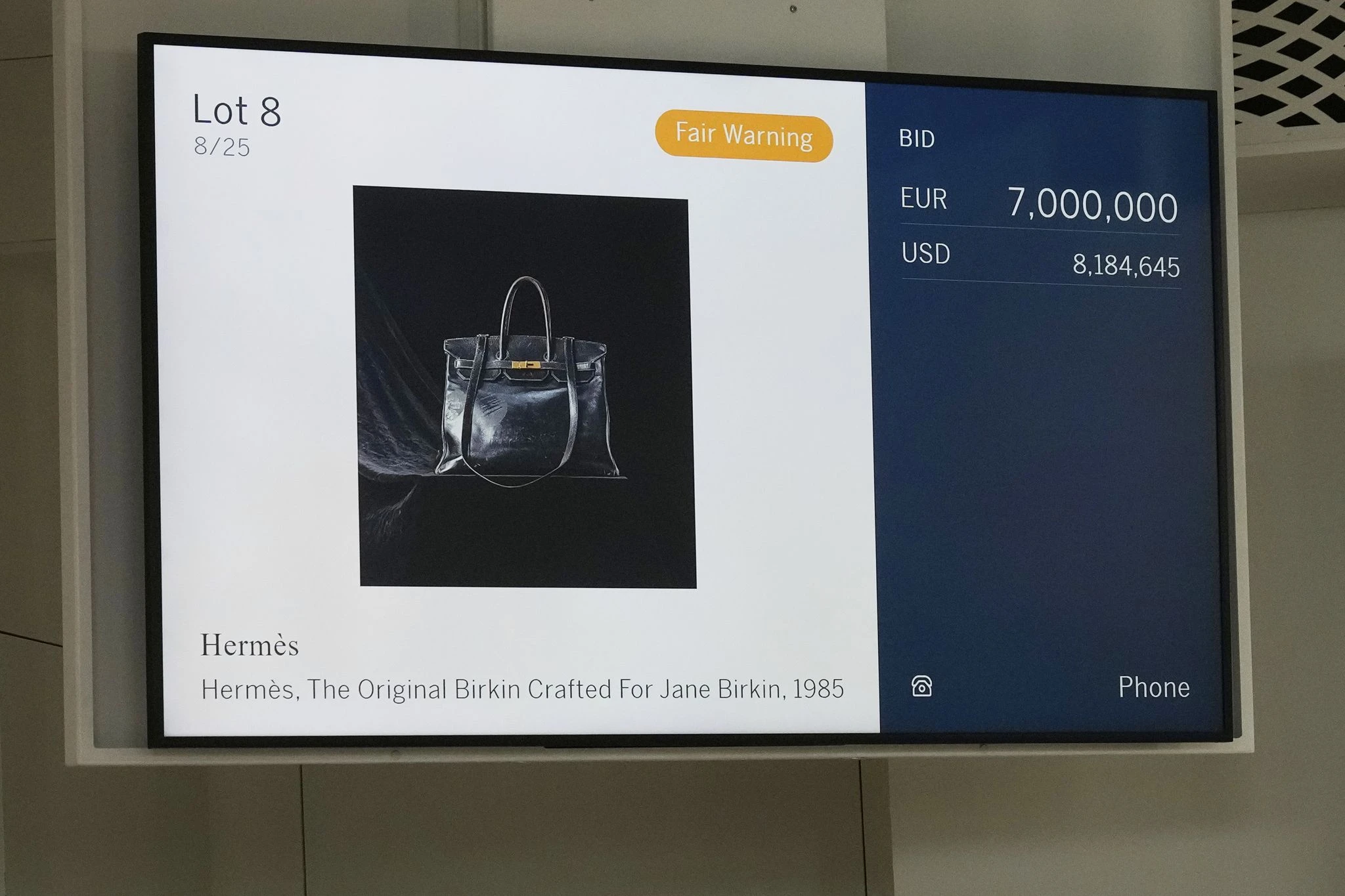 Jane Birkin’s original Hermès bag sells at auction for whopping 8.6 million euros