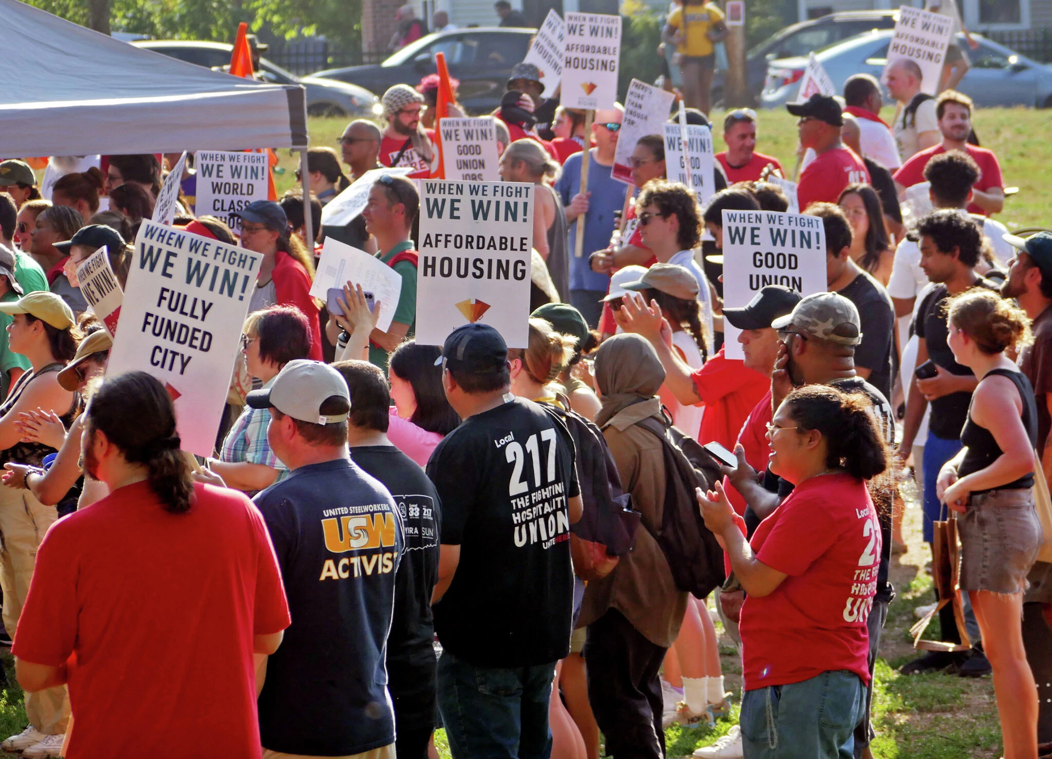 Workers worried about CT's cost of living rally in New Haven for better pay