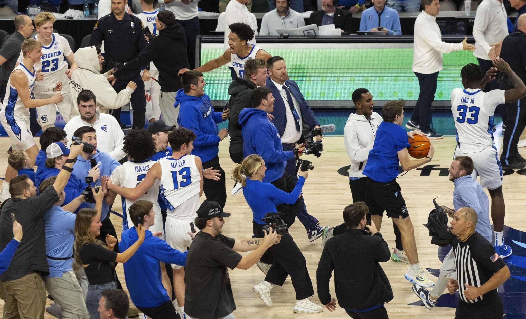 Creighton makes it 2 wins in less than a year against No. 1s, with Jayhawks latest to lose in Omaha