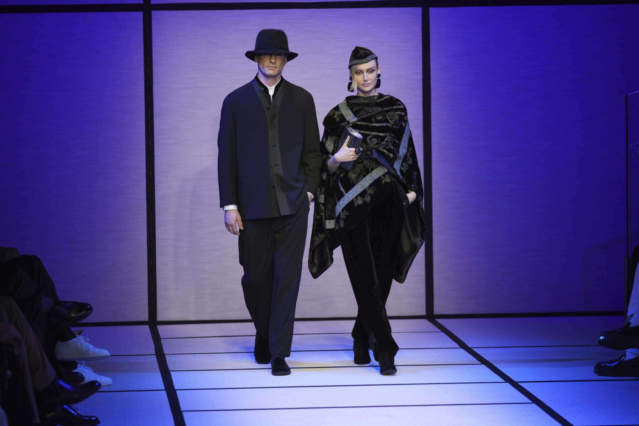 Giorgio Armani shines at Milan Fashion Week with shimmering menswear collection