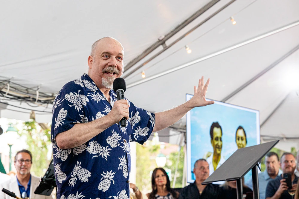 Paul Giamatti attends New Haven's Frank Pepe's 100th anniversary event