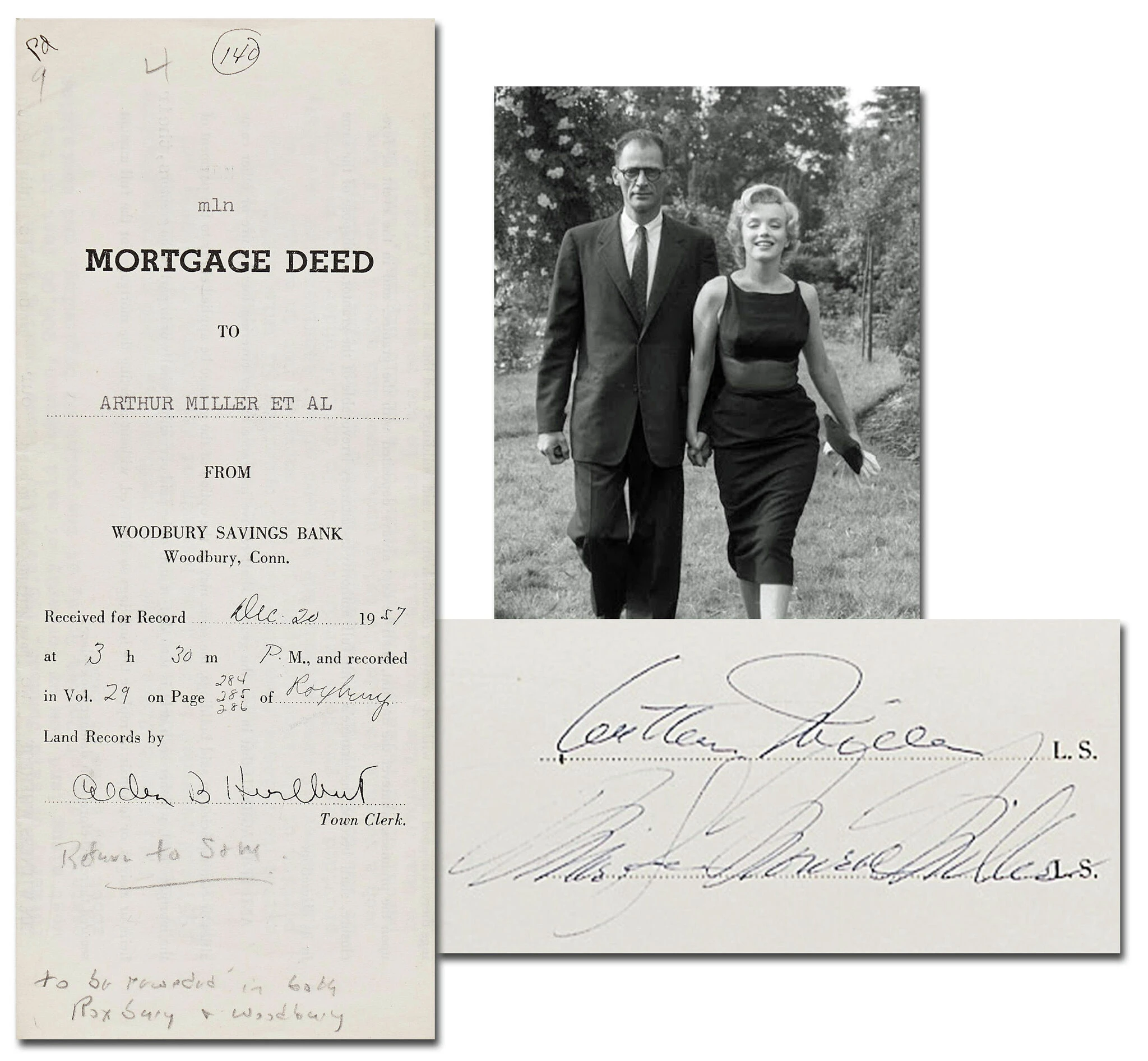 Signed deed to Marilyn Monroe, Arthur Miller's CT house up for auction