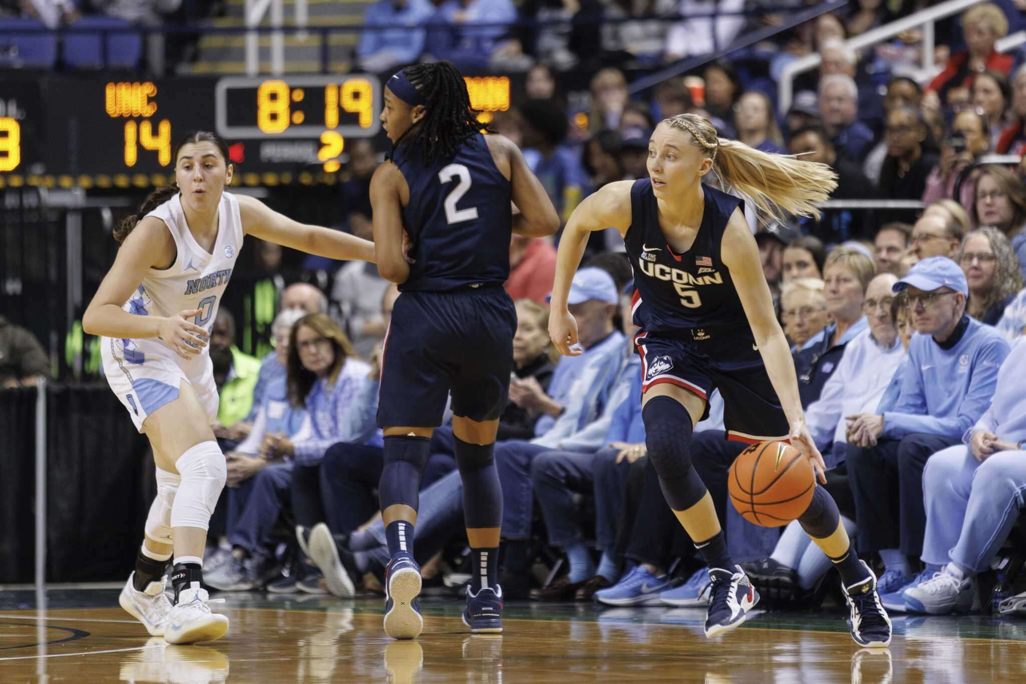 Bueckers scores 29, Auriemma ties Division I coaching record as No. 2 UConn beats No. 14 UNC 69-58