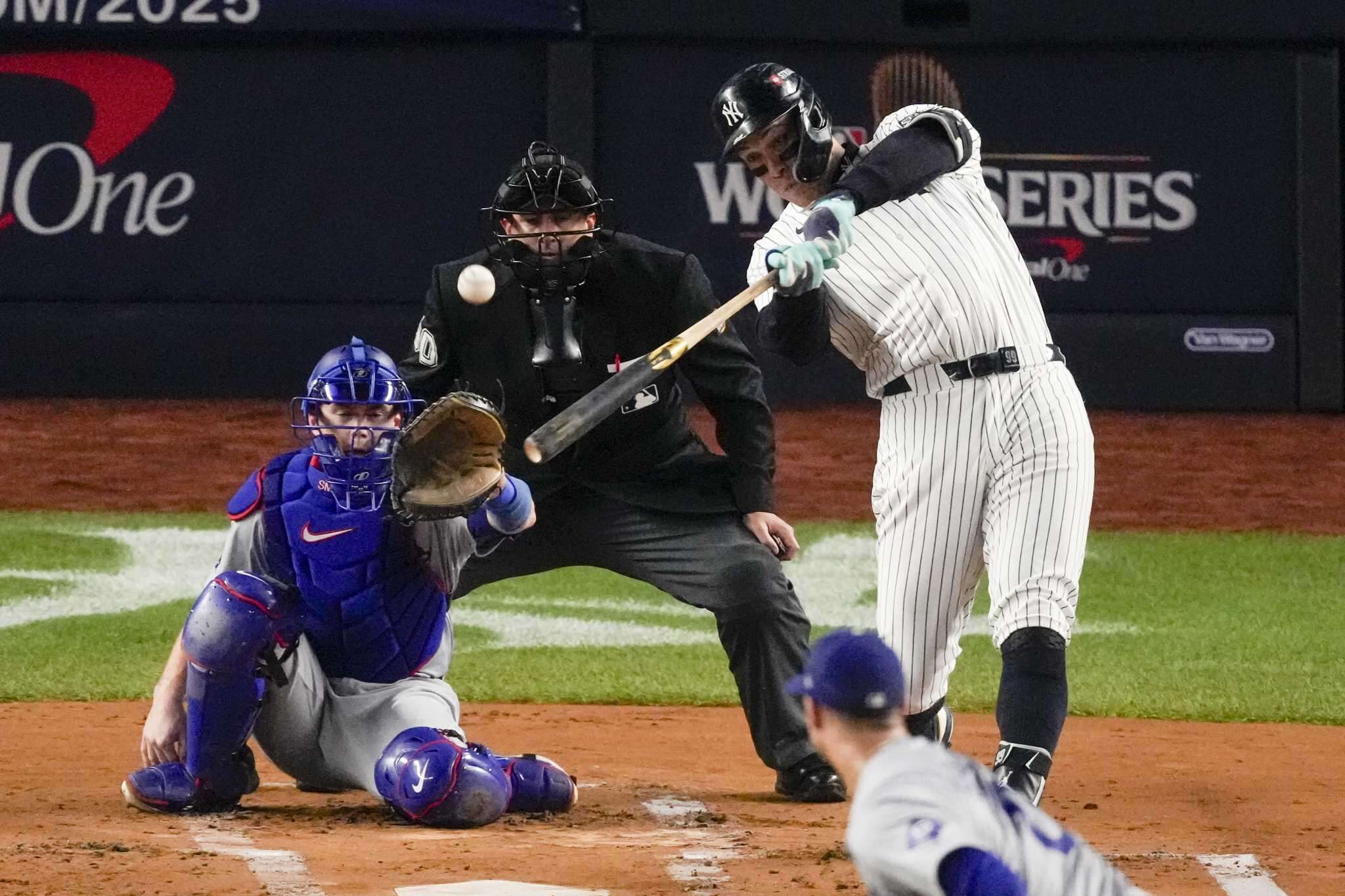 Aaron Judge snaps World Series slump with homer, then makes costly error that sparks Dodgers rally