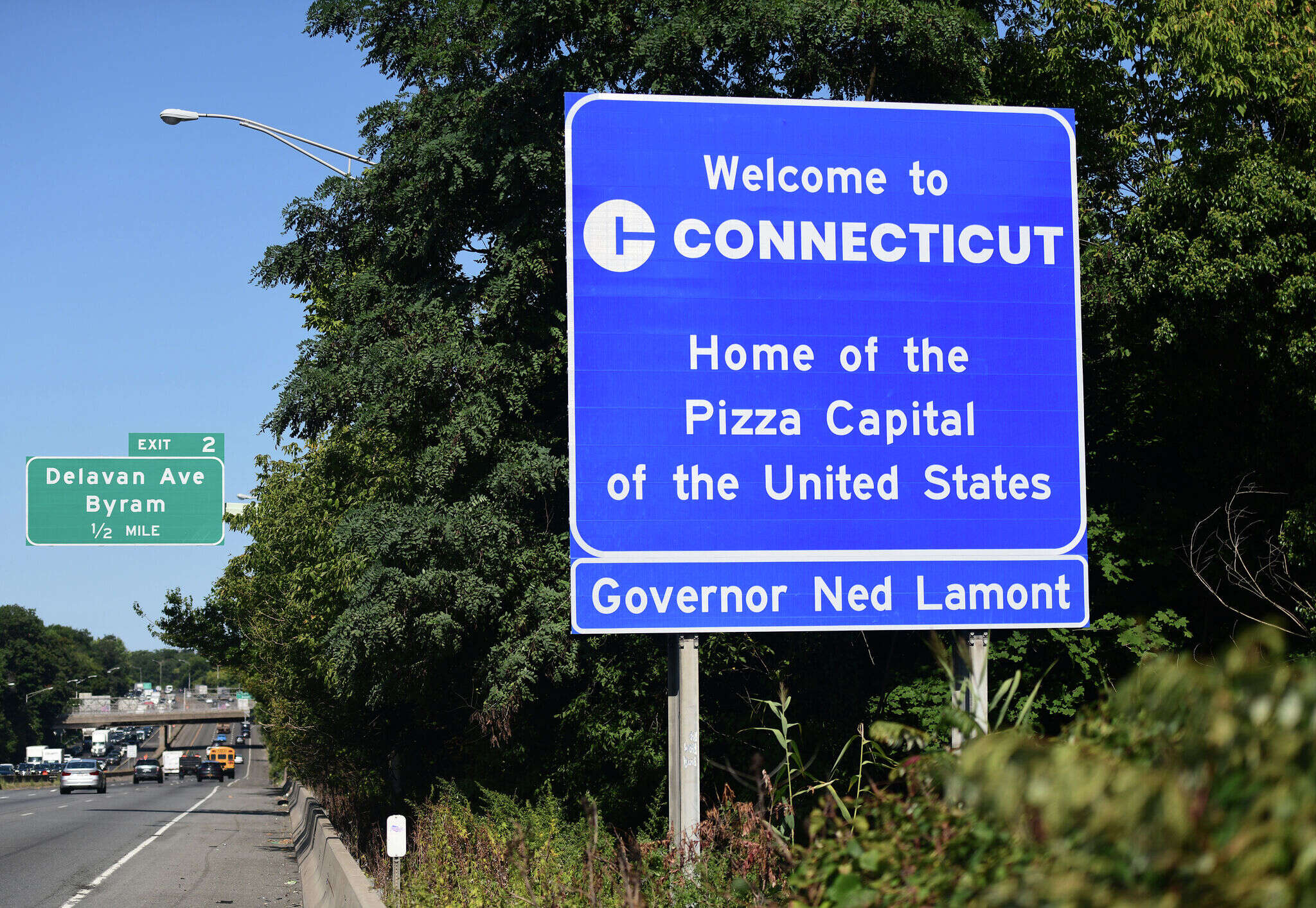 New highway 'Welcome' signs promote CT as a pizza, basketball and foodie capital