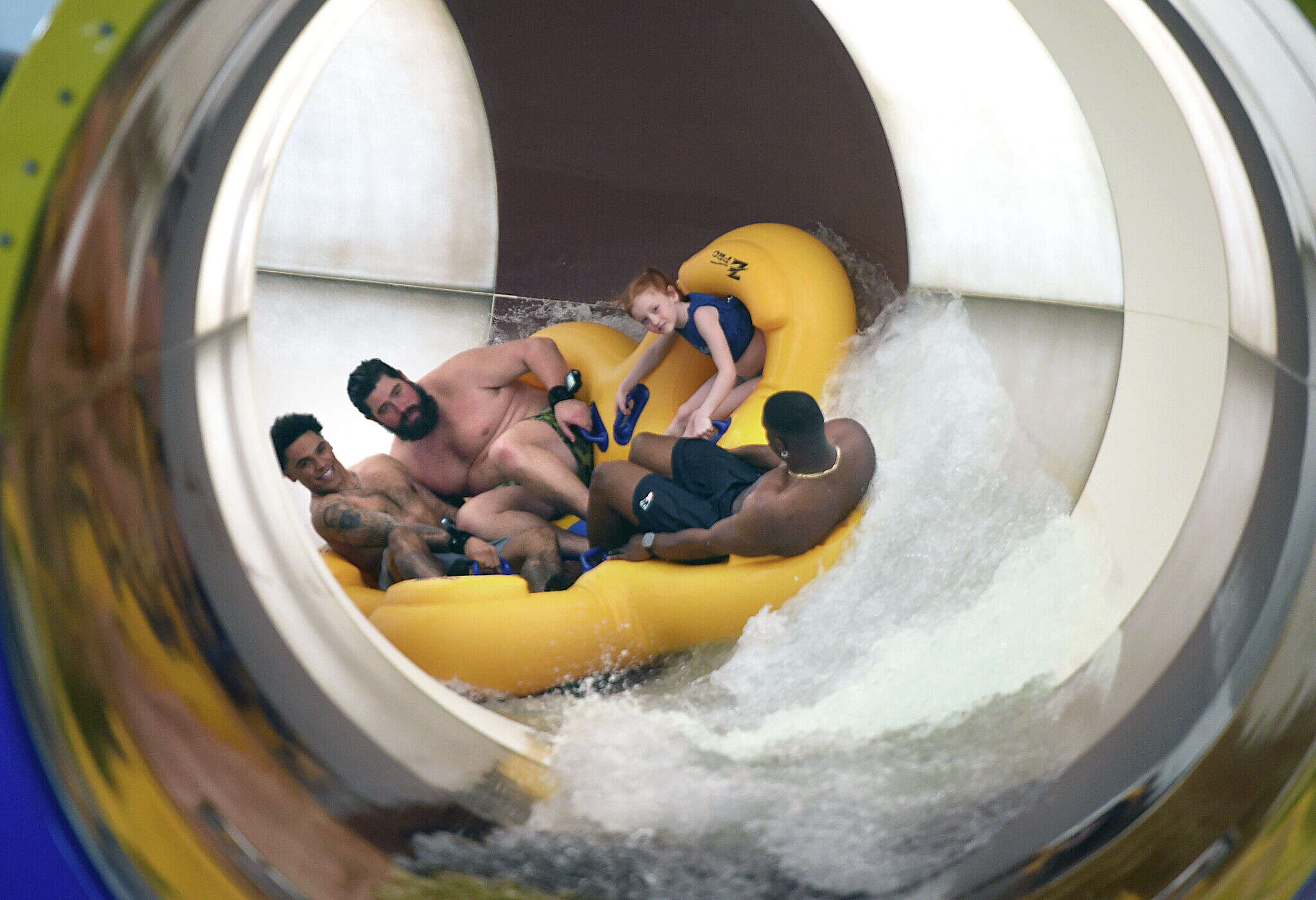 NFL Patriots take on CT's Great Wolf Lodge waterslides for Make-A-Wish kids