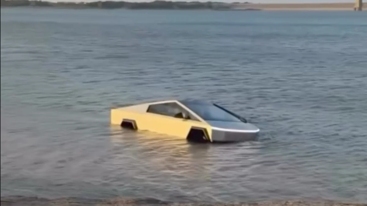 Tesla Cybertruck Owner Learns Wade Mode Is Not Boat Mode