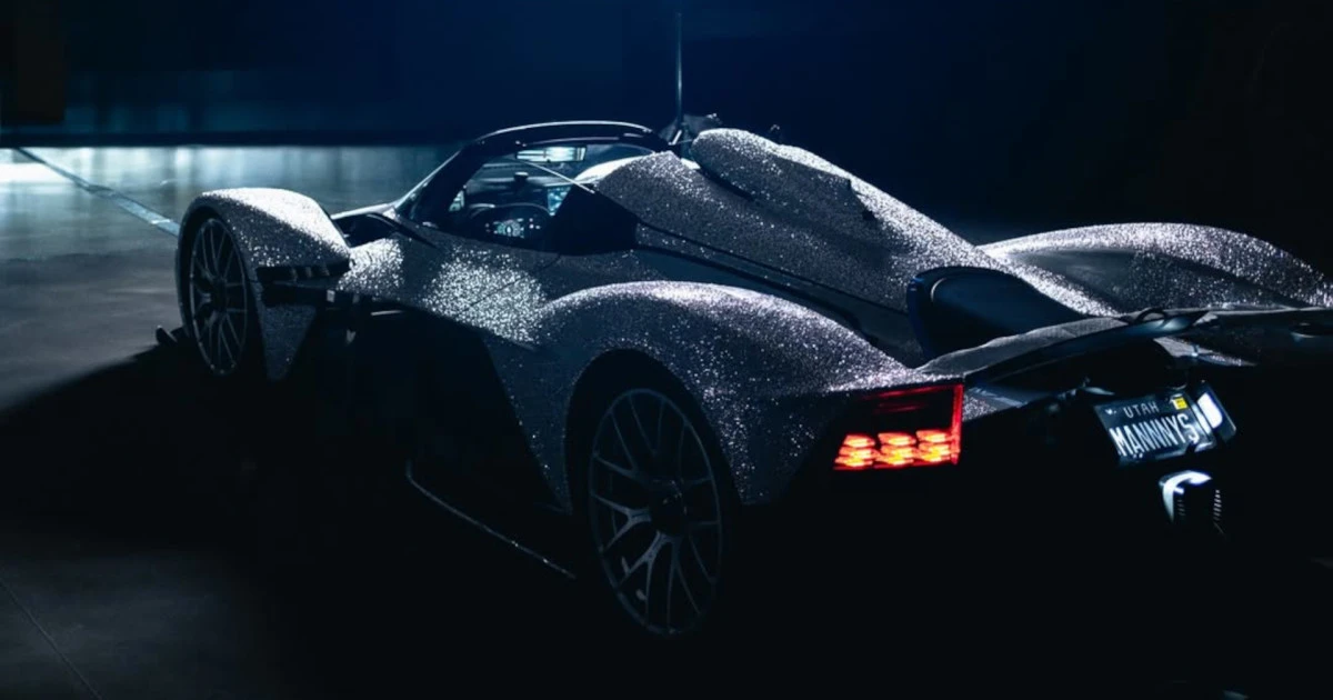 Aston Martin Valkyrie Spider Bedazzled With Over 300,000 Rhinestones For Monterey Car Week