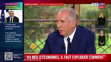 Des économies de 44 milliards, “c’est la marche pour qu’on sorte de la malédiction immédiate de la dette”, selon Bayrou