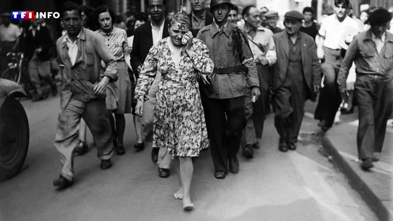 Femmes tondues à la libération : 