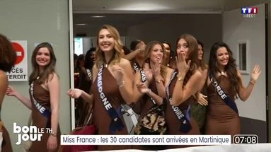 Les candidates à Miss France 2026 se sont envolées pour la Martinique : revivez leur arrivée festive